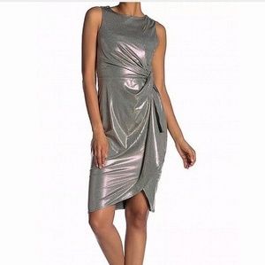 NWT Superfox metallic sheath dress.. DRAPEY liquid gold dress. ✨️ metallic